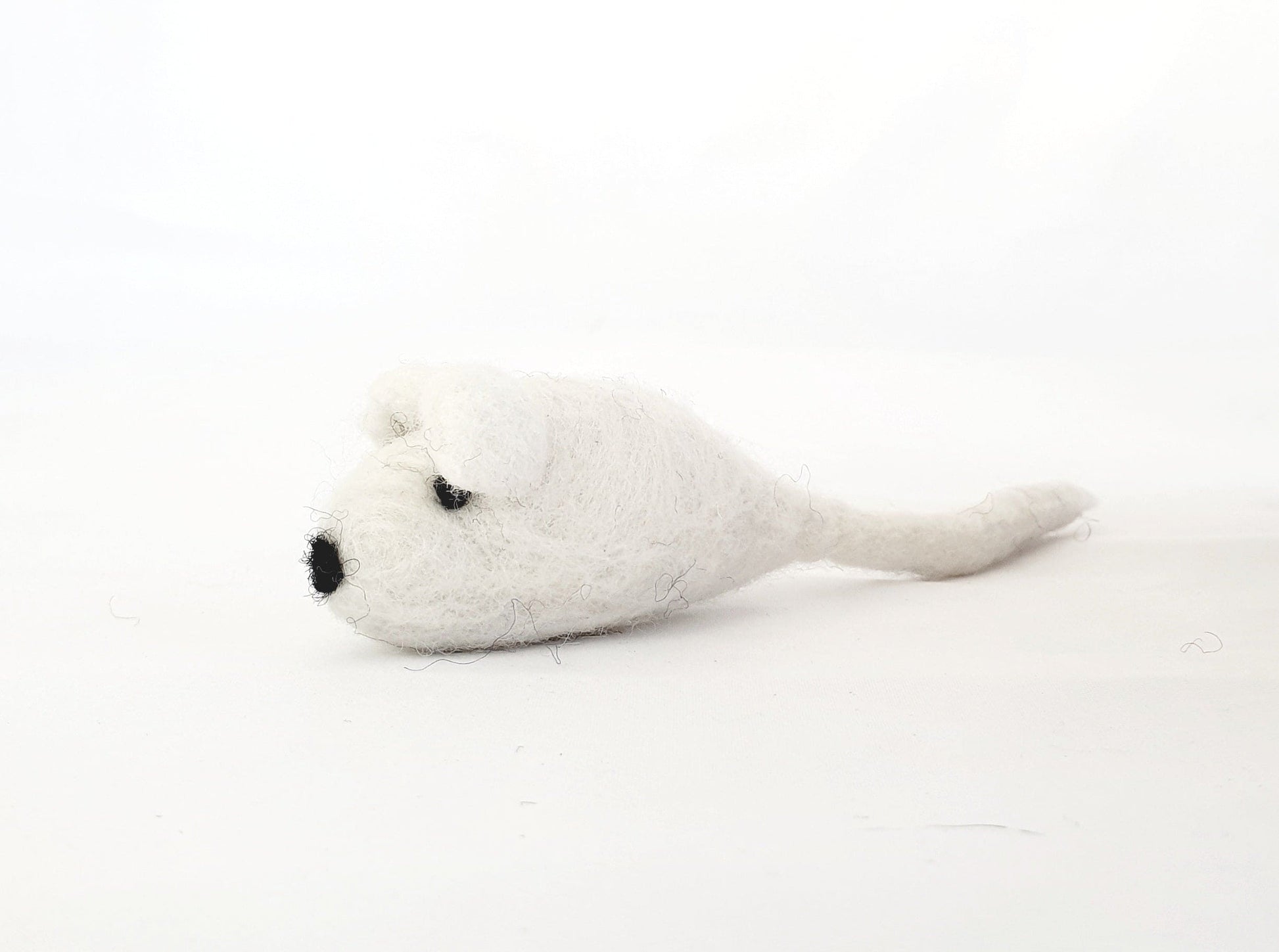 100% Pure Wool Toy Mouse-Colour -White