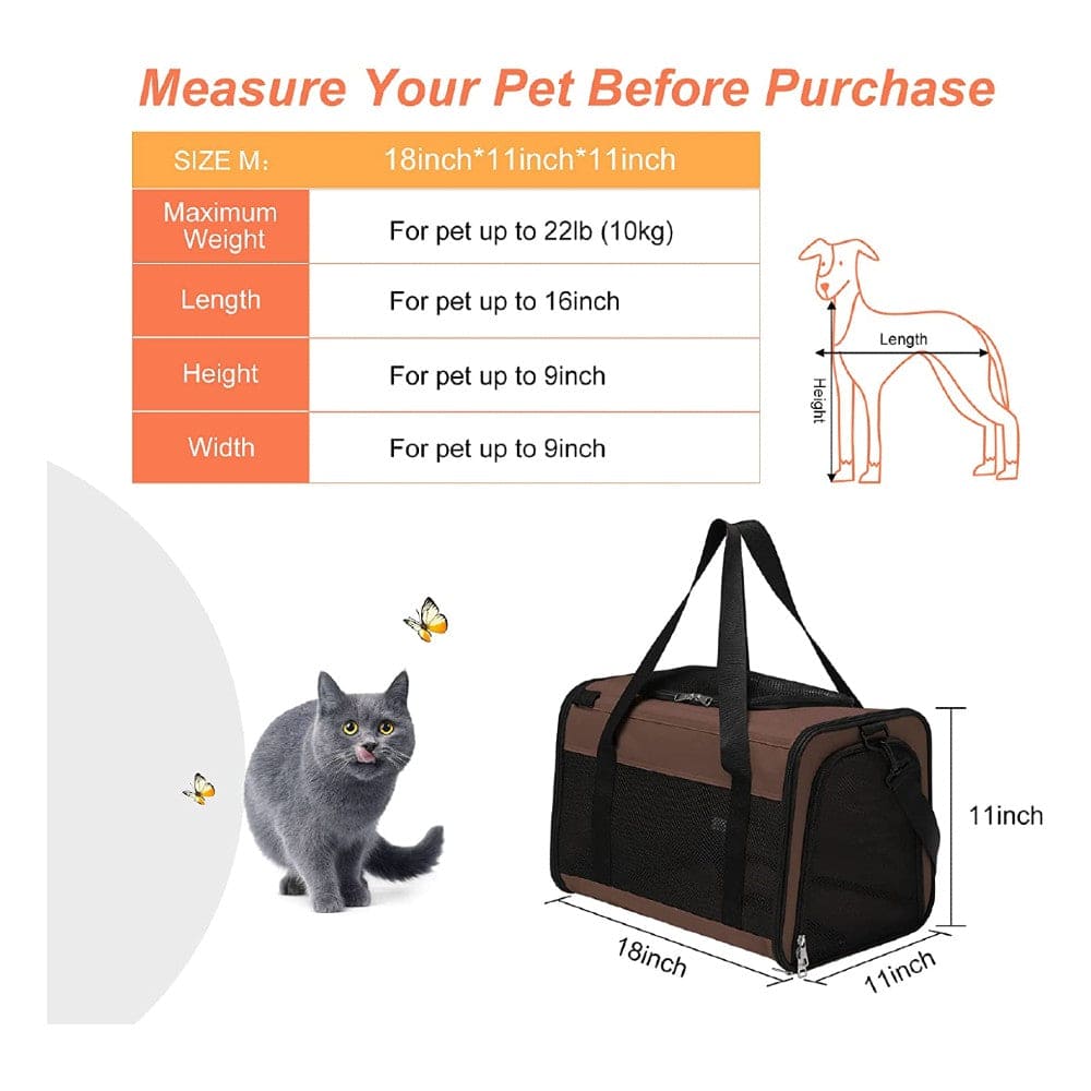 Floofi Portable Pet Carrier-M Size (Brown) FREE SHIPPING