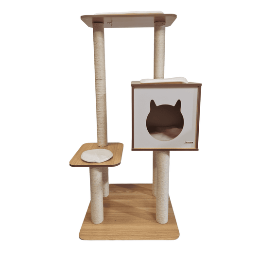 Petwiz 122cm Premium Wooden Laminate Sisal Post Cat Scratching Tree FREE SHIPPING